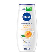 Гель-уход для душа `NIVEA` Крем и абрикос 250 мл