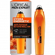 Гель для кожи вокруг глаз `LOREAL` `MEN EXPERT` ГИДРА ЭНЕРГЕТИК роликовый (против мешков под глазами и темных кругов) 10 мл