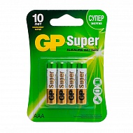 Батарейка `GP` SUPER ALKALINE Алкалиновые 24А ААA 4 шт