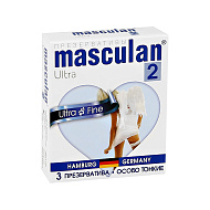 Презервативы `MASCULAN` 2 Ultra (особо тонкий, прозрачный с обильной смазкой) 3 шт
