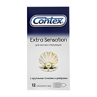 Презервативы `CONTEX` Extra Sensation (с крупными точками и ребрами) 12 шт
