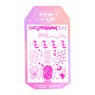 Наклейки для ногтей `PINK UP` `DECOR` LOVE COLLECTION 2D переводные тон 173