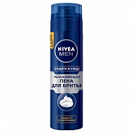 Пена для бритья `NIVEA` `MEN` ЗАЩИТА И УХОД увлажняющая 200 мл