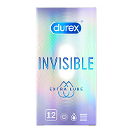 Презервативы `DUREX` Invisible Extra Lube 12 шт