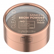 Пудра для бровей `CATRICE` CLEAN ID MINER BROW POWDER DUO тон 010 light to medium
