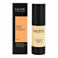 Основа тональная для лица `NOTE` DETOX AND PROTECT FOUNDATION защитная с детокс-эффектом тон 128