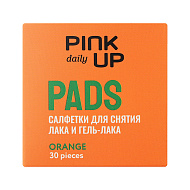 Салфетки для снятия лака и гель-лака `PINK UP` `DAILY` (Апельсин) 30 шт