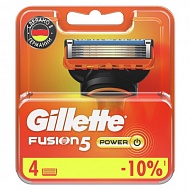 Кассеты для станка `GILLETTE` `FUSION 5` POWER 4 шт