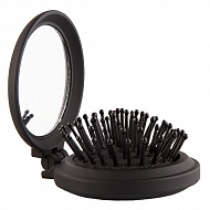 Щетка для волос `LADY PINK` `BASIC` mini black массажная круглая soft touch