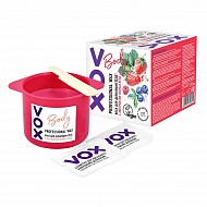 Воск для депиляции `VOX` для нагрева в микроволновой печи с экстрактом лесных ягод 250 мл,2 салфетки,1 палочка