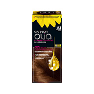 Краска для волос `GARNIER` `OLIA` тон 5.3 (Золотистый каштан)