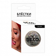 Блестки для лица, тела и волос `DECO.` by Miami tattoos (Silver)