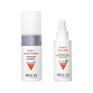 Набор для ухода за кожей лица `ARAVIA` PROFESSIONAL GLOW&DELIGHT мист-сыворотка 100 мл и энзимная пудра для умывания 150 мл (с витамином C)
