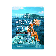 Маска для лица `L.SANIC` HERB AROMA STORY с экстрактом лемонграсса и эффектом ароматерапии 25 мл