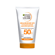 Молочко для лица и тела `GARNIER` AMBRE SOLAIRE солнцезащитное SPF 50+ (увлажнение 24ч) 50 мл