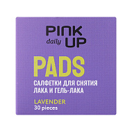 Салфетки для снятия лака и гель-лака `PINK UP` `DAILY` (Лаванда) 30 шт