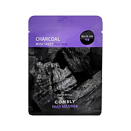 Маска для лица `CONSLY` DAILY SOLUTION с древесным углём 25 мл