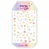 Наклейки для ногтей `PINK UP` `DECOR` 3D переводные тон 91