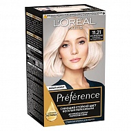 Краска для волос `LOREAL` `PREFERENCE` тон 11.21 (Ультраблонд холодный перламутровый)