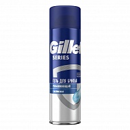 Гель для бритья `GILLETTE` `SERIES` MOISTURIZING с маслом какао (увлажняющий) 200 мл