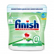 Таблетки для посудомоечных машин `FINISH` бесфосфатные 0% 32 шт