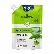 Средство для мытья посуды `QUALITA` GREEN TEA&ALOE (дой-пак) 500 мл