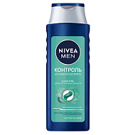 Шампунь для волос `NIVEA` `MEN` КОНТРОЛЬ ЗА САЛЬНОСТЬЮ ВОЛОС мужской (для волос, склонных к жирности) 400 мл