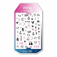 Наклейки для ногтей `PINK UP` `DECOR` 2D переводные тон 50