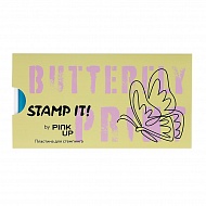 Пластина для стемпинга `PINK UP` `STAMP IT!` BUTTERFLY PRINT