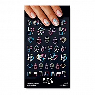 Наклейки для ногтей `PINK UP` `DECOR` NAIL STICKERS переводные тон 893