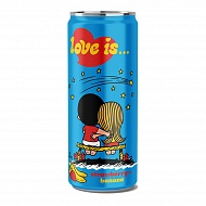 Газированный напиток `LOVE IS…` со вкусом клубники и банана 330 мл