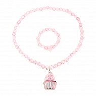 Набор бижутерии `MISS PINKY` (бусы, браслет)