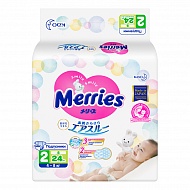 Подгузники `MERRIES` размер S 4-8 кг 24 шт