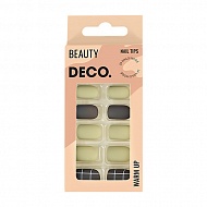 Набор накладных ногтей с клеевыми стикерами `DECO.` WARM UP olive (24 шт + клеевые стикеры 24 шт)