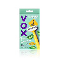 Станок для бритья `VOX` 3 лезвия с 1 сменной кассетой (Алоэ вера)