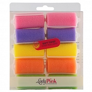 Бигуди поролоновые `LADY PINK` `BASIC` PROFESSIONAL D 30 разноцветные 10 шт