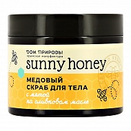 Скраб для тела `ДОМ ПРИРОДЫ` `SUNNY HONEY` с мятой на оливковом масле (медовый) 500 г