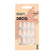 Набор накладных ногтей `DECO.` NUDES milk almond (24 шт + клеевые стикеры 24 шт)