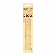 Набор накладных ногтей с клеевыми стикерами `DECO.` FANTASY yellow butterflies (24 шт + клеевые стикеры 24 шт)