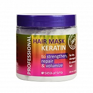 Маска для волос `SEA OF SPA` PROFESSIONAL с кератином (для сухих, поврежденных и окрашенных волос) 500 мл