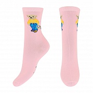 Носки женские `MONCHINI` BEAR розовый (38-40) мишка в джинсах